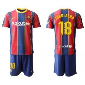 Camisolas de Futebol FC Barcelona Jordi Alba 18 Criança Equipamento Principal 2020/21 Manga Curta
